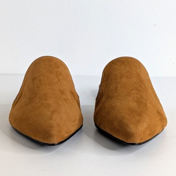 NWT Jenni Kayne Suede Mules Cognac Brown Pointed Toe Flats EU 38 - Picture 4 of 10